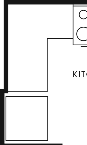 Station 40 A1 Floor Plan 631 square feet Station 40 A1 One-Bedroom Apartment Floor Plan Nashville, TN